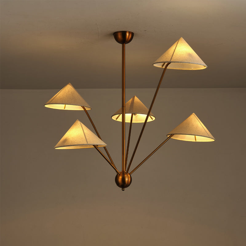 Alessio Lampadario a LED Semplice Retrò in Metallo Ottone per Soggiorno/Cucina