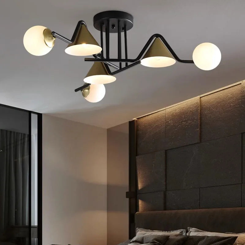 Arisha Design Metallo/Vetro Plafoniera Ambra/Grigio/Bianco Soggiorno