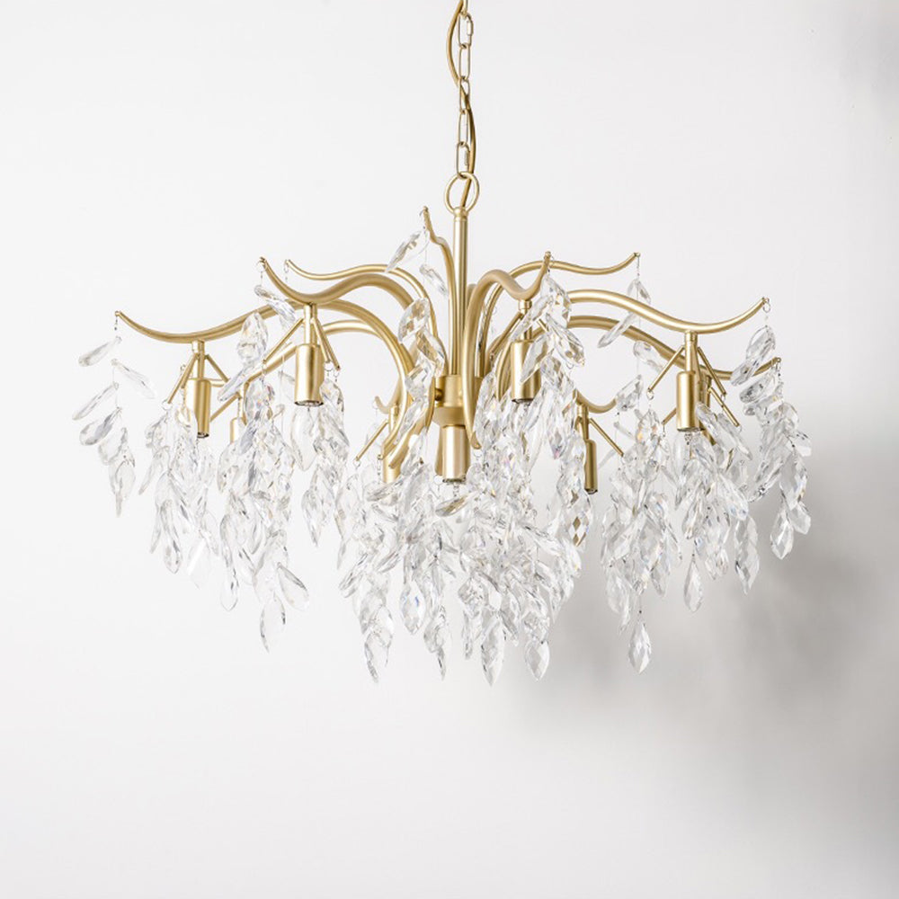 Marilyn Elegante LED Fiore Lampada a Sospensione Cristallo/Metallo Nero/Oro Moderno Lusso Soggiorno