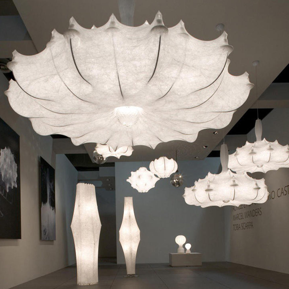 Ritta Bellissimi Soffitto LED Lampada a Sospensione Bianca Seta Artificiale Metallo Soggiorno/Camera da Letto