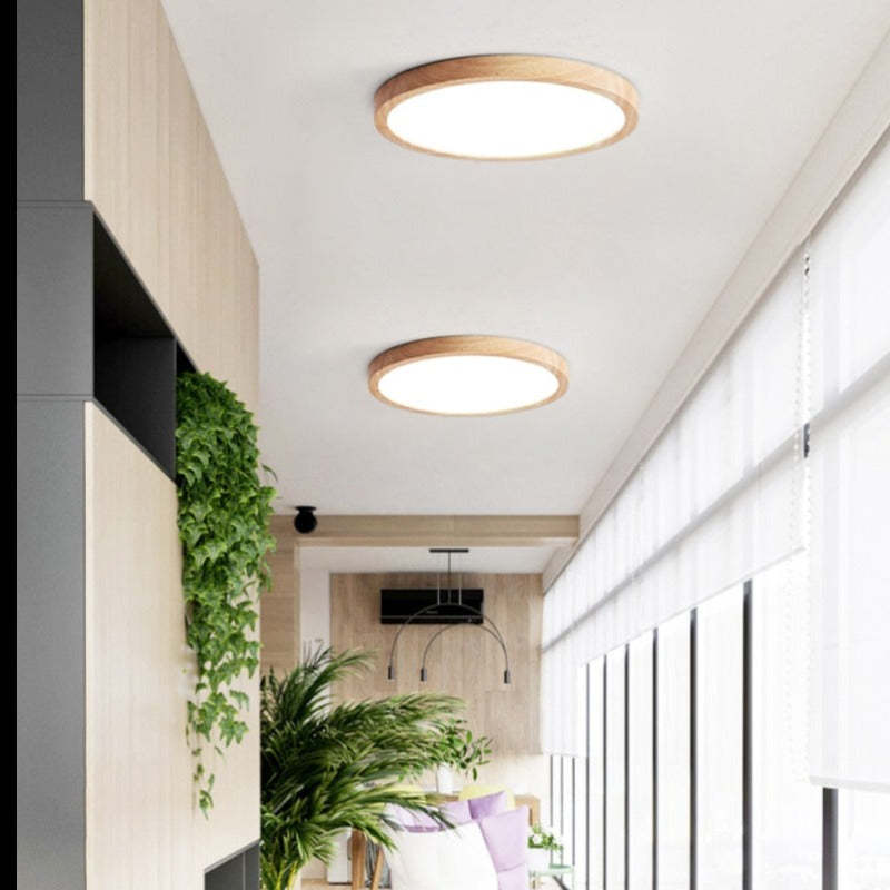 Muto Lampade da Soffitto Tonda in Legno Moderno a Incasso per Soggiorno