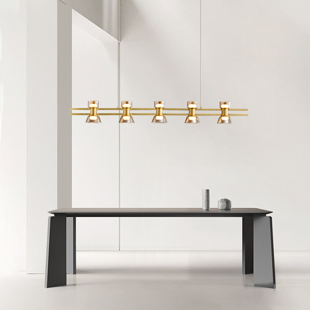 Evette Lampada a Sospensione Metallo Nero/oro Lineare Moderna