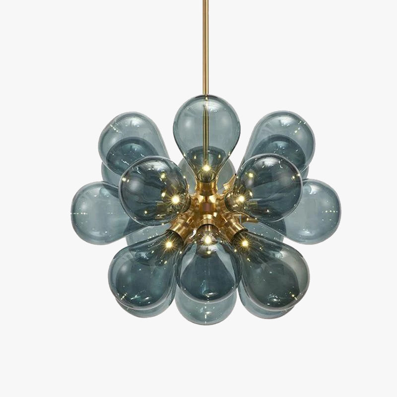Valentina Design LED Lampade a Sospensione Bolla Vetro Blu/Bianco/Viola