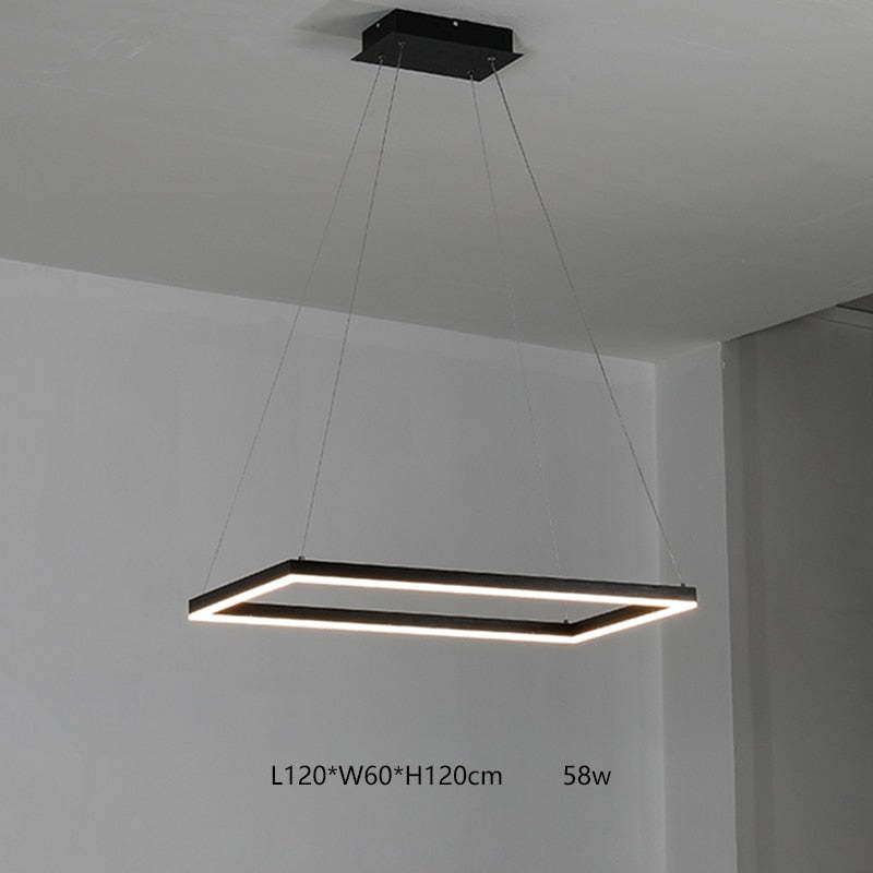 Bouvet Moderno LED Lampada a Sospensione 5 Stratificato Nera Soggiorno/Camera da Letto