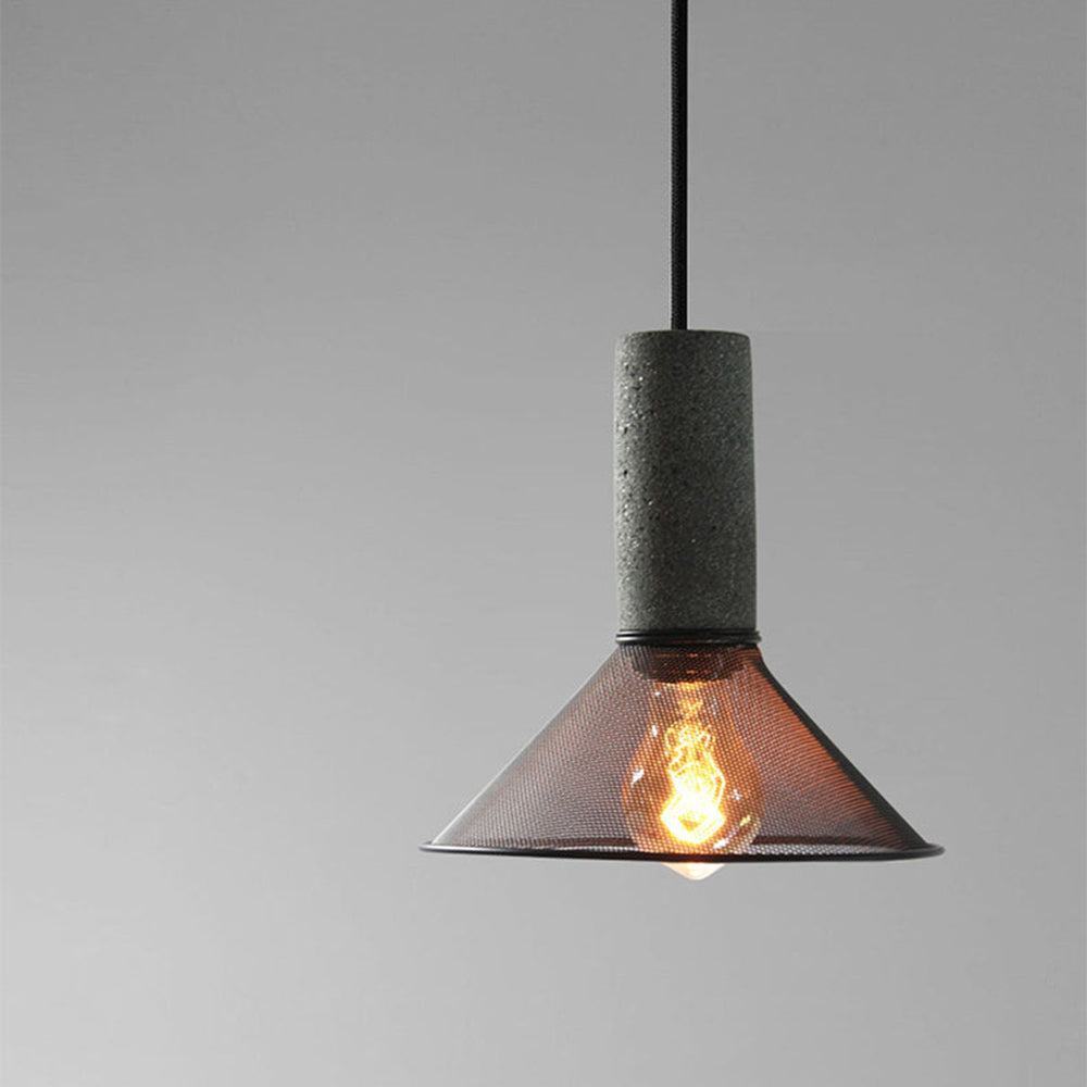 Arisha Moderni LED Wabi-Sabi Lampada a Sospensione Cilindrica Industriale Cemento/Metallo
