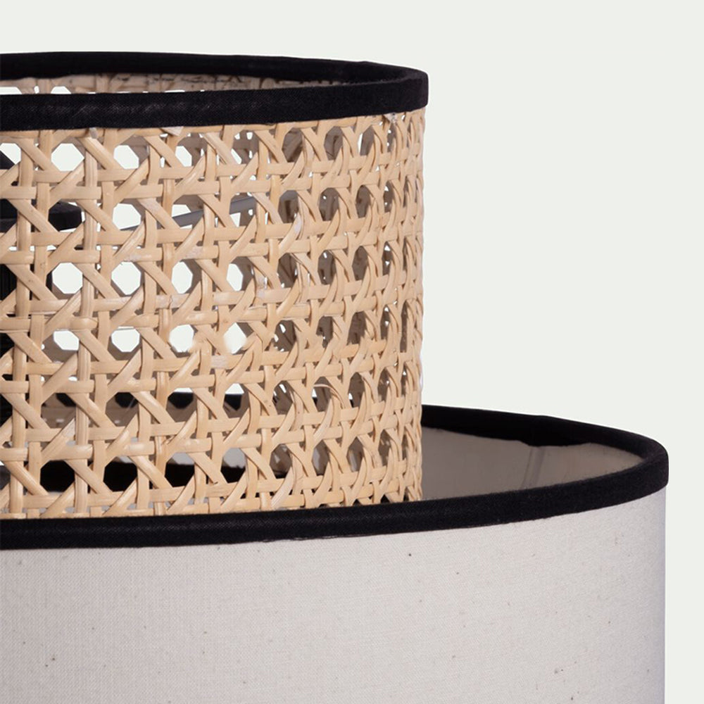 Ritta Naturale Beige LED Lampada a Sospensione Cilindrico Rattan Soggiorno/Camera da Letto/Sala da Pranzo