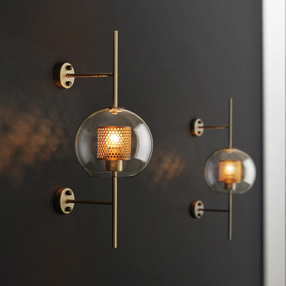 Arisha Industriale LED Applique Metallo/Vetro Argento/Oro Globale