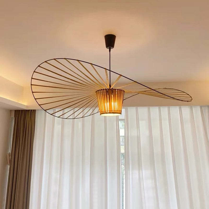 Ritta Lampade a Sospensione Tessuto Nero/Bianco/Oro/Marrone Fiore Moderne