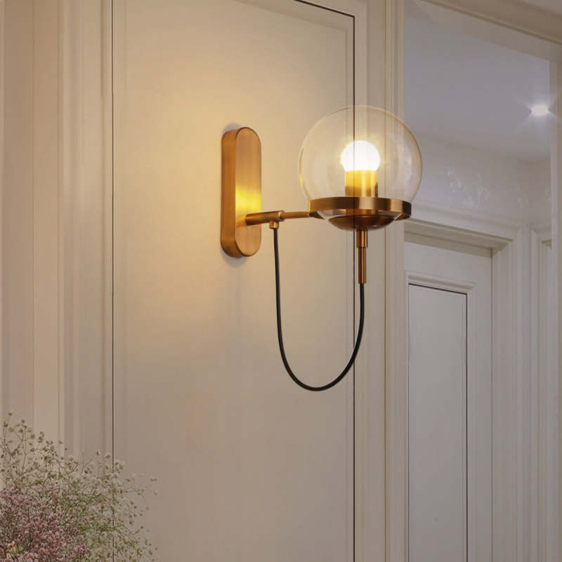 Silva Moderno LED Sfera Applique Metallo Vetro Nero/Bronzo Soggiorno/Camera da Letto