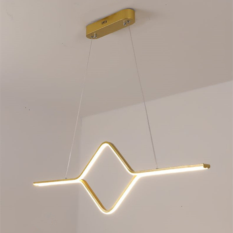Bouvet Moderna LED Lineare Quadrato Lampada a Sospensione Oro/Nero Soggiorno/Camera da Letto