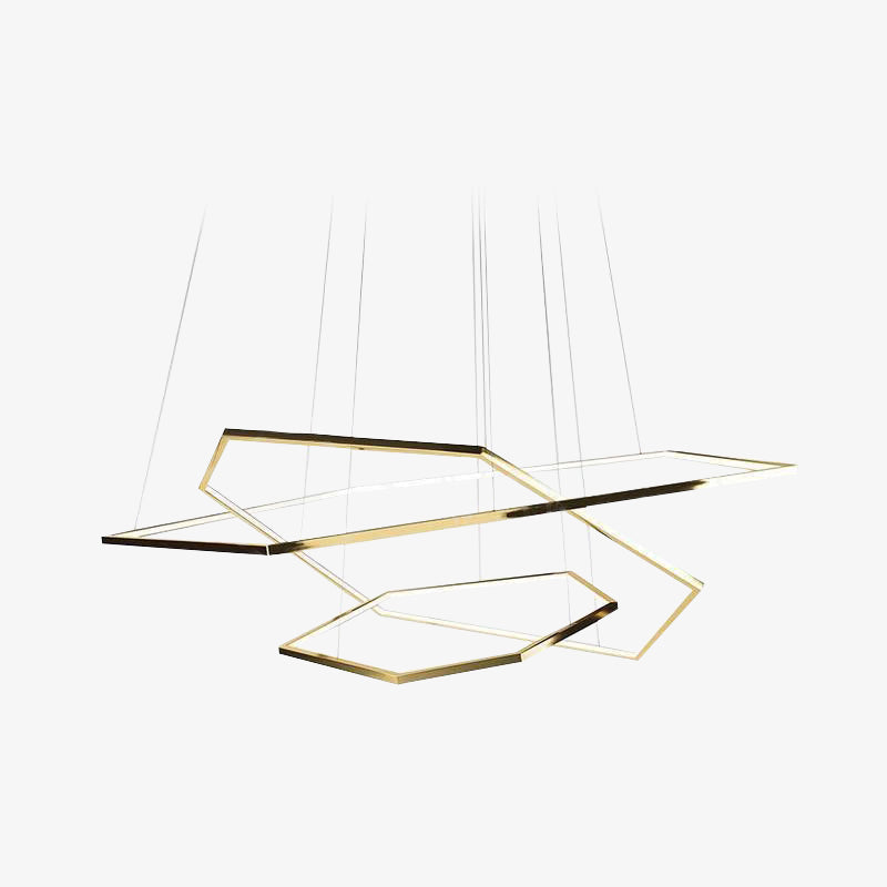 Arisha Minimalista LED Lampada a Sospensione Metallo Oro DIY Geometria Soggiorno/Camera da Letto