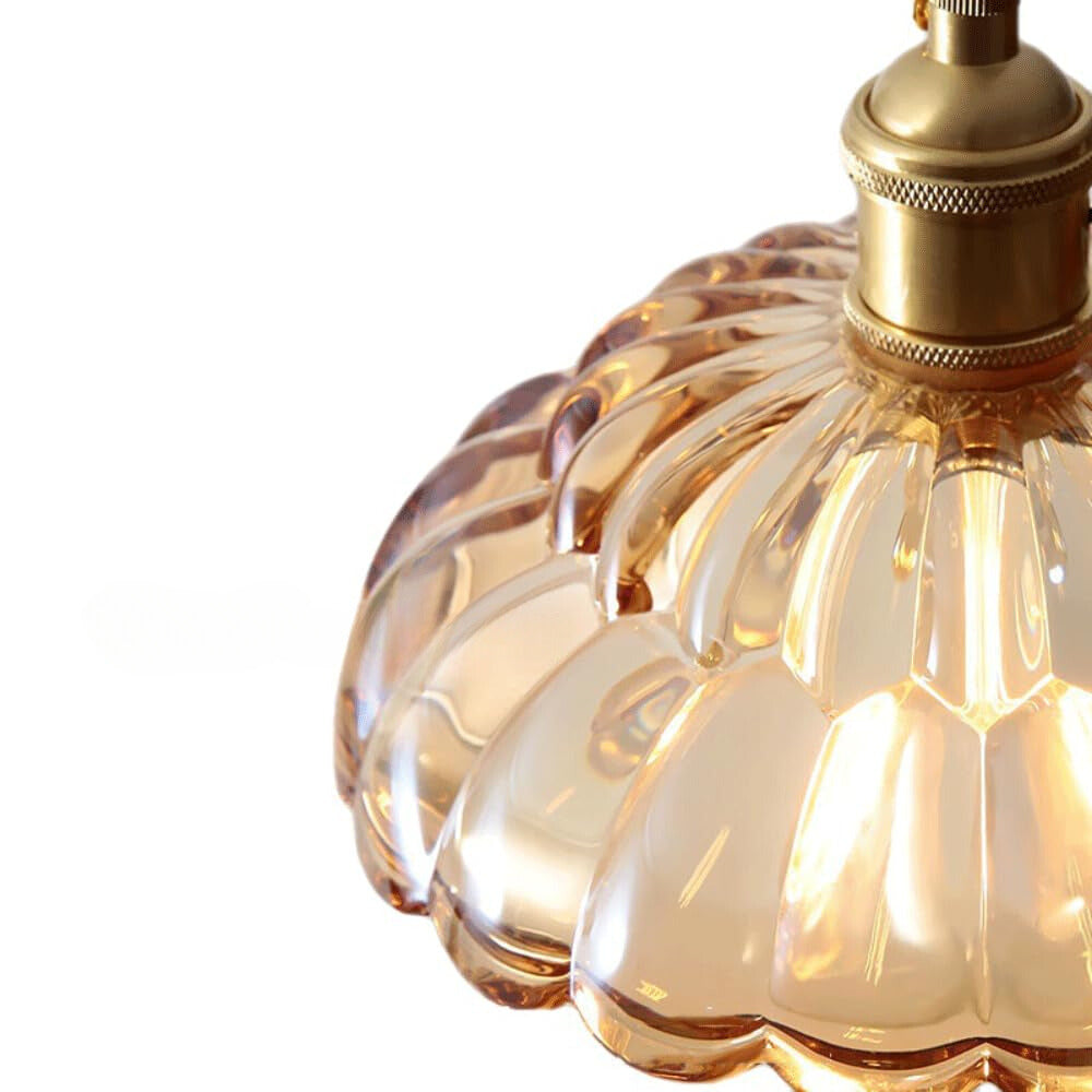 Valentina Vintage Metallo Vetro Sospensione Trasparente Ambra Soggiorno Camera da letto