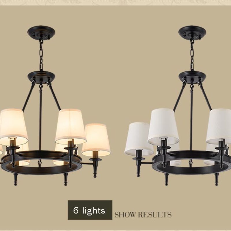 Alessio Vintage Industriale LED Lampade a Sospensione Metallo Tessuto Nero/Marrone Sala da Pranzo