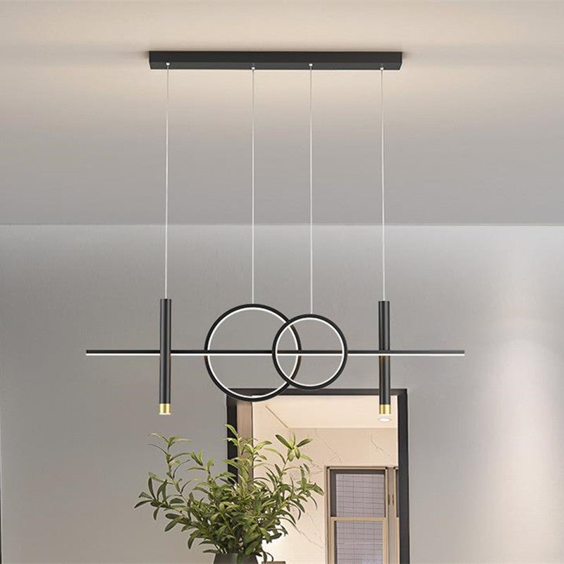 Madina Lampada a Sospensione Metallo Nero/Oro Regolabile Scandinavo Soggiorno