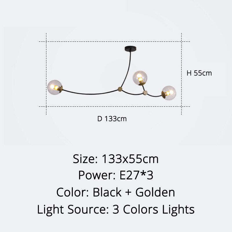 Valentina Minimalista Elegante Irregolare Lampadari Speciale Nera Soggiorno/Camera da Letto