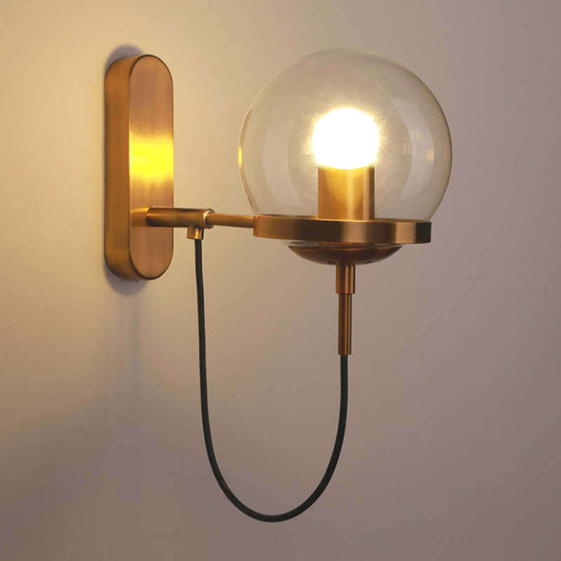 Silva Moderno LED Sfera Applique Metallo Vetro Nero/Bronzo Soggiorno/Camera da Letto