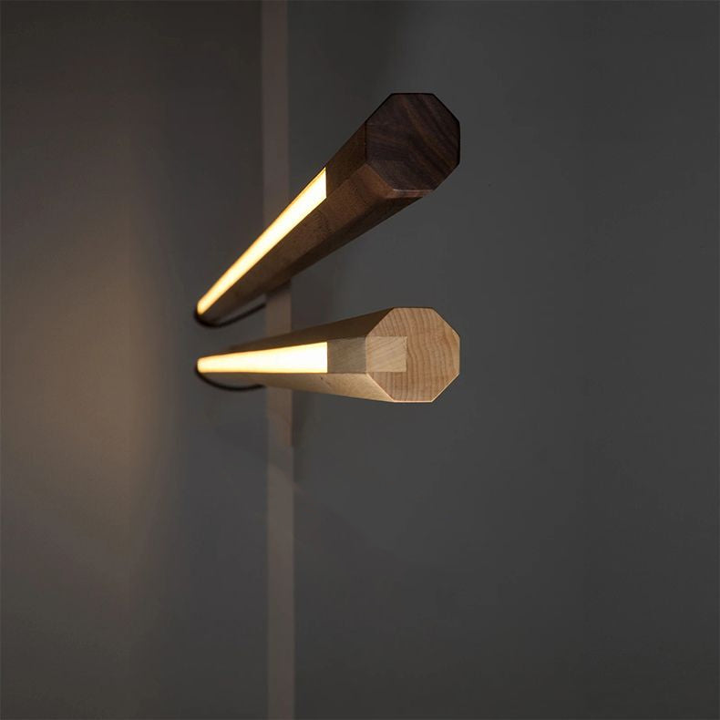 Muto Lineare Lampade da Terra Legno / Acrilico 2 Colori  LED