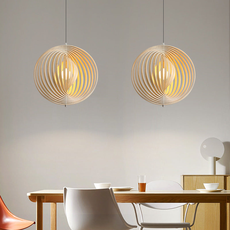 Ritta Giapponese LED Legno Lampade a Sospensione Nero/Oro Bar