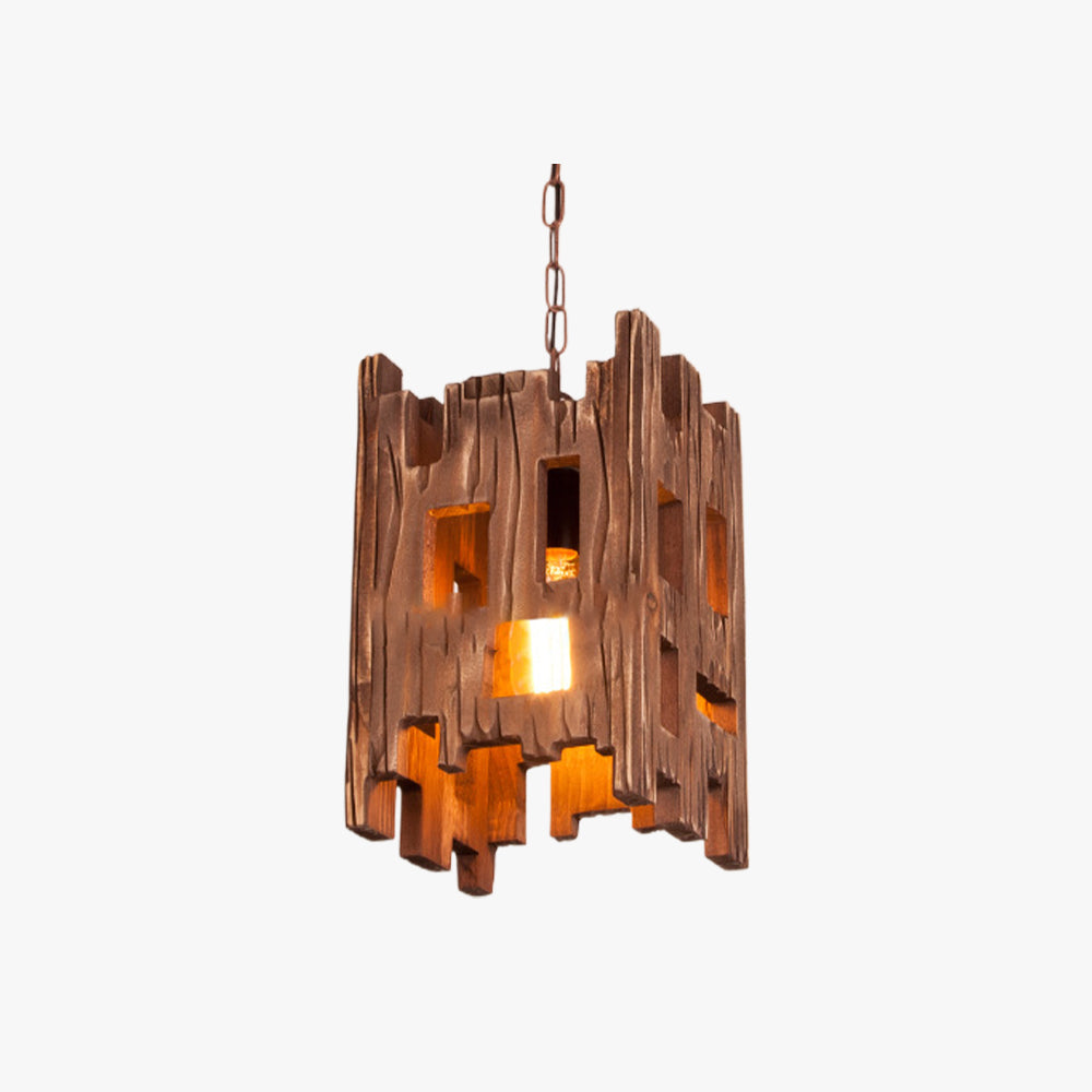 Epoch Retro Rettangolare Lampade a Sospensione Metallo/Legno