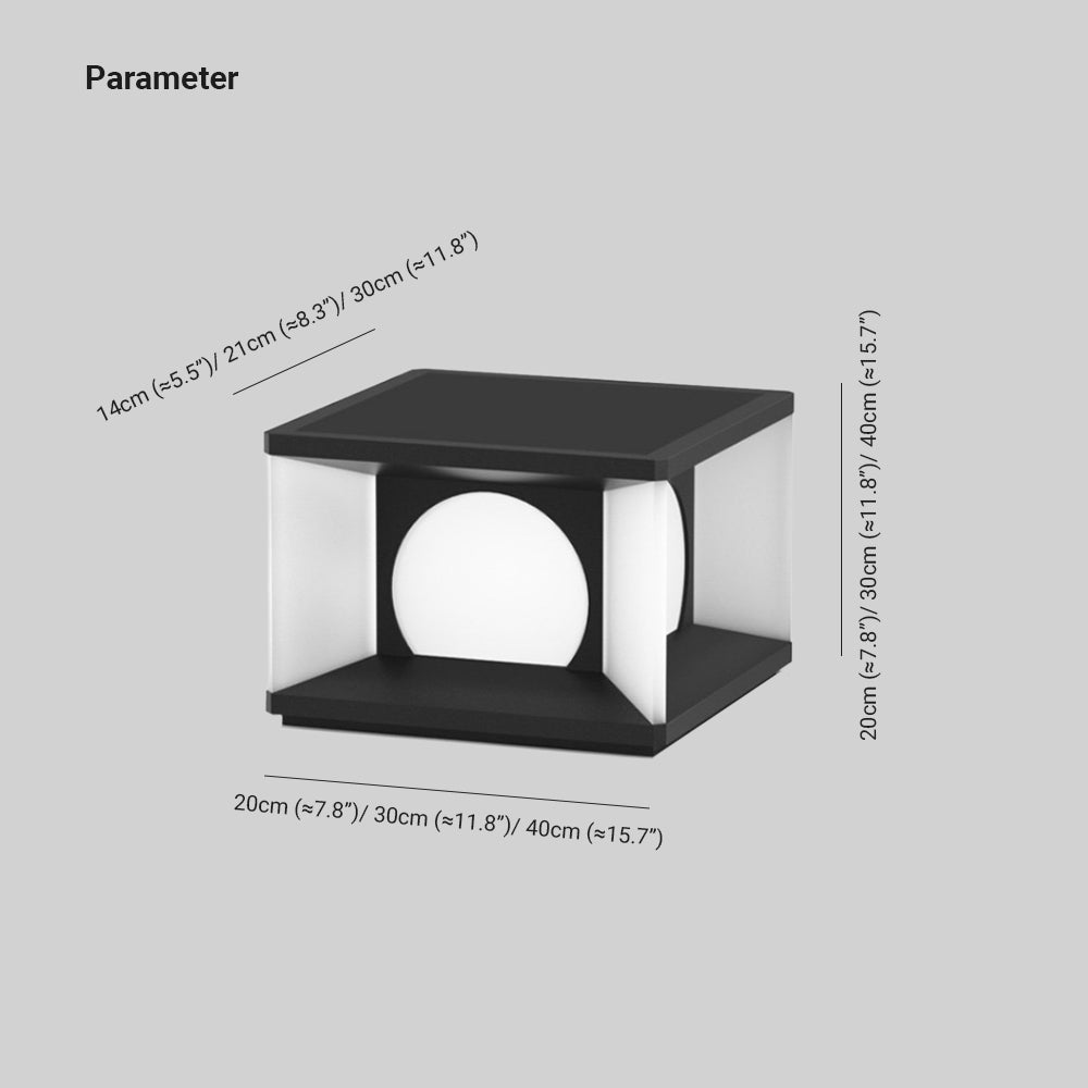 Ray Moderno LED Quadrato Metallo Lampade da Esterno Nero