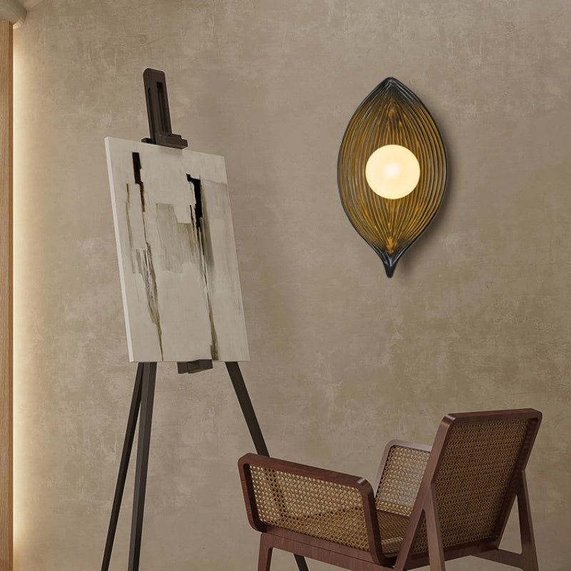 Aria Moderno Resina/Acrilico LED Applique Nero/Bianco/Legno Camera da Letto/Soggiorno