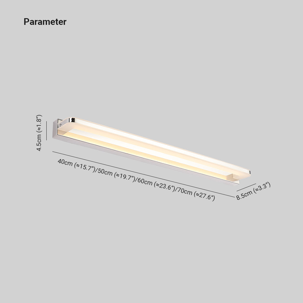 Arisha Nordico LED Lineare Metallo Specchio Anteriore Applique Cromo/Nero Bagno