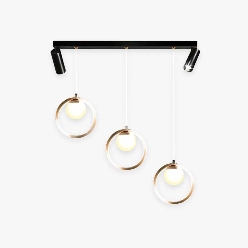 Arisha Lampade a Sospensione Vetro/Metallo Multi Anelli Moderne