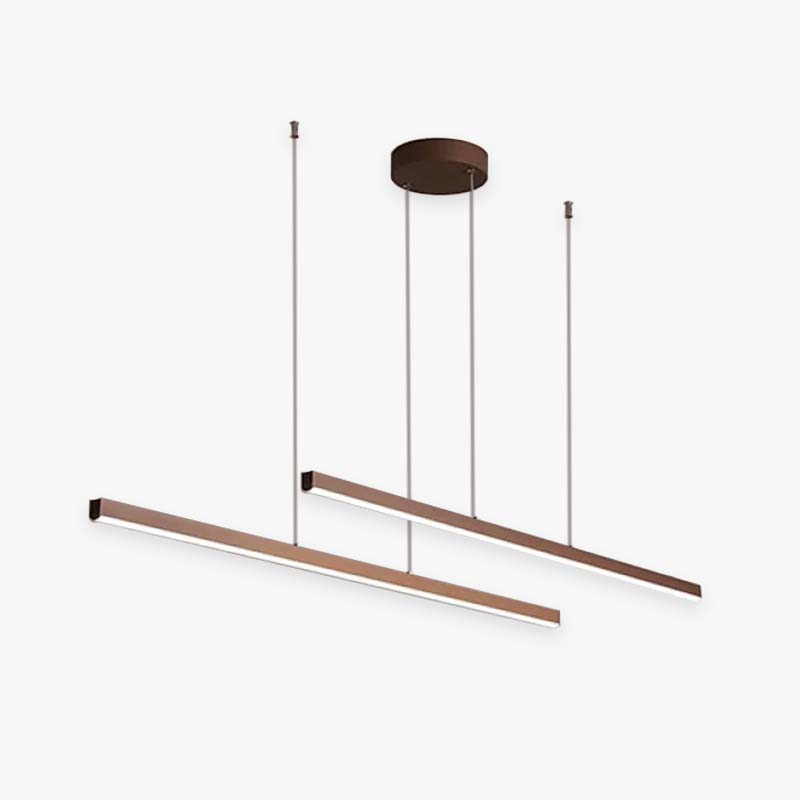 Edge Minimalismo LED Lampada a Sospensione Metallo Marrone Doppio-Lineare Moderna