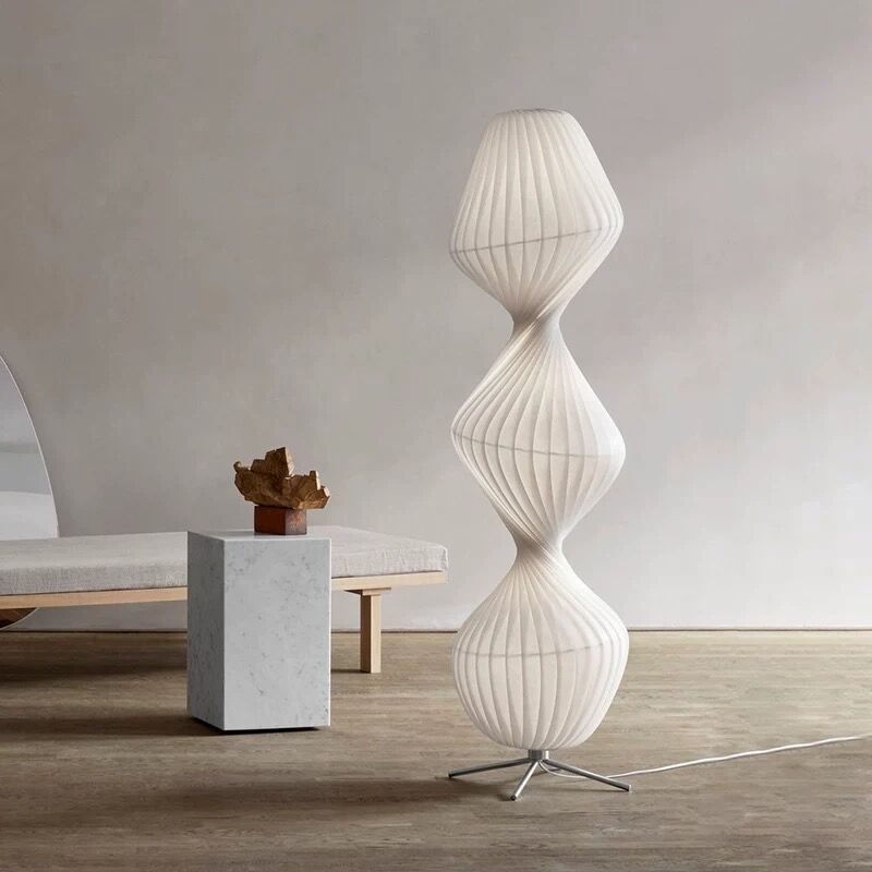 Ritta Moderne LED Lampade da Terra Tessuto/Metallo Bianco Salotto