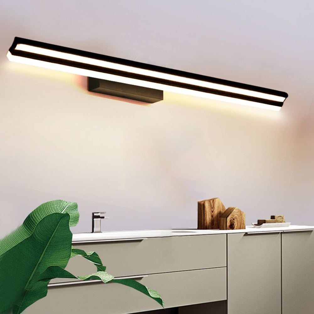 Arisha Moderno LED Urbano Applique Lineare Industriale Metallo Acrilico Nero Bagno