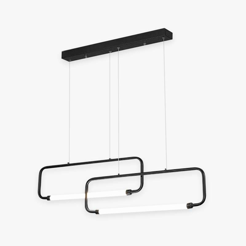 Bouvet Minimalismo LED Doppio Rettangolare Lampada a Sospensione Metallo/Acrilico Nero/Oro Soggiorno/Camera da Letto