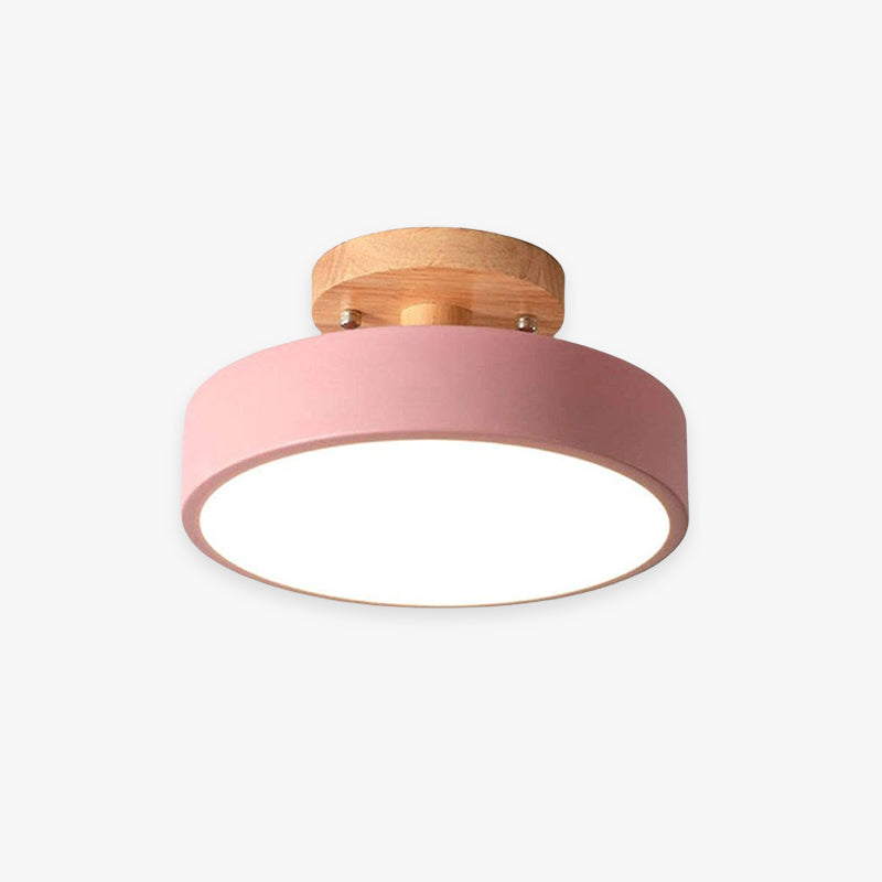 Arisha Moderne Design LED Plafoniere Ingresso Acrilico/Legno Rotonda Legno/Bianco/Rosa/Verde/Grigio