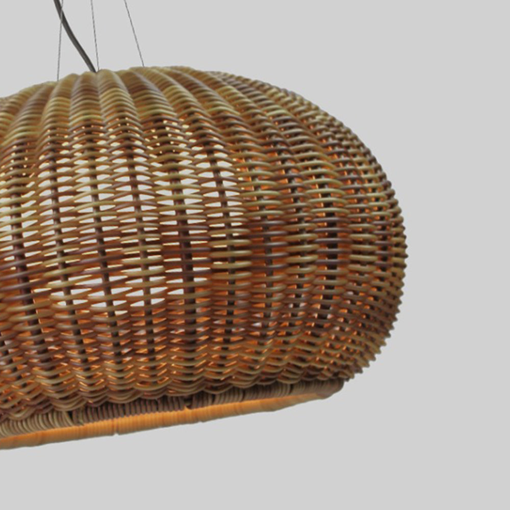 Ritta Retro Lanterna Bambù/Acrilico Lampade a Sospensione Esterno