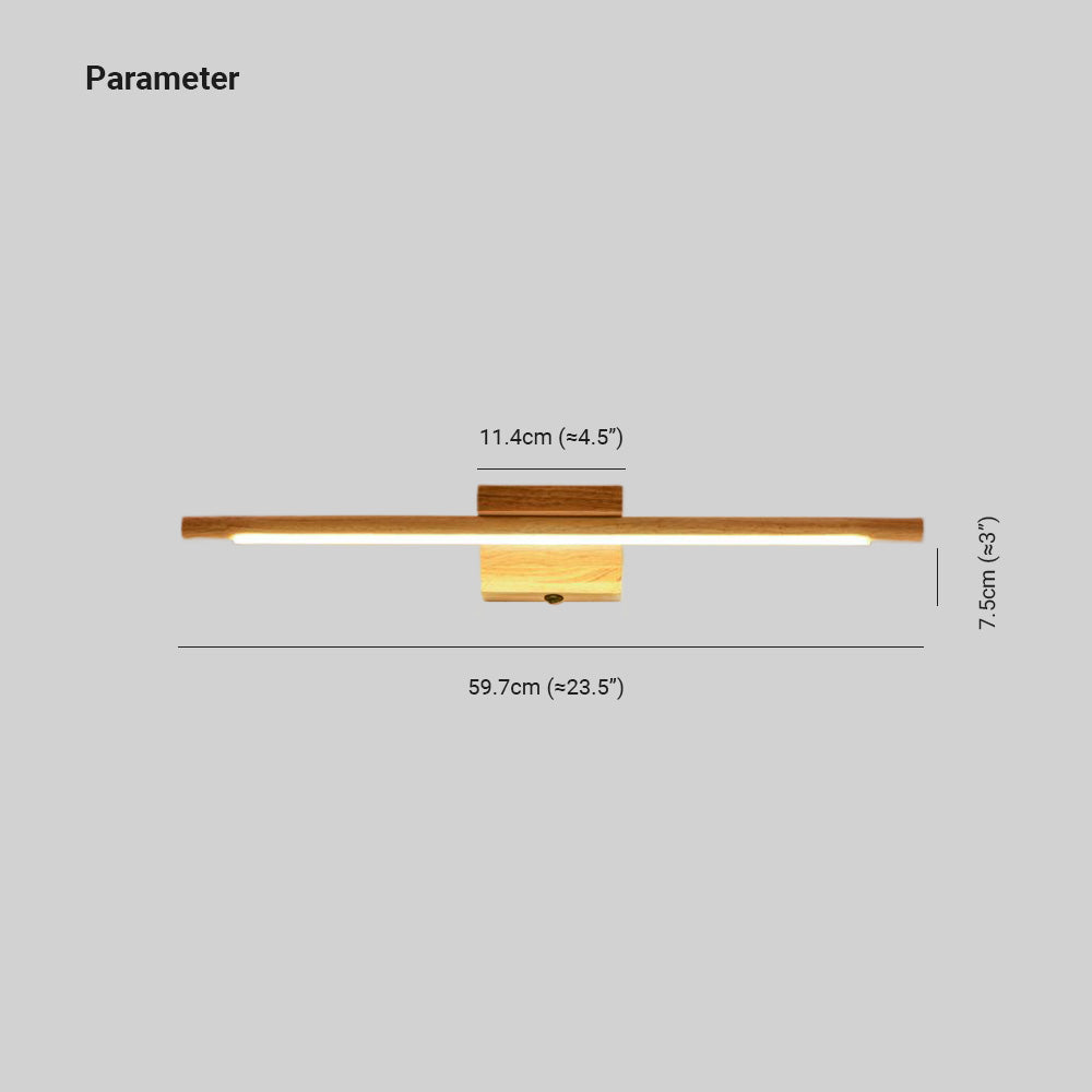 Muto Moderni LED Applique Specchio Vanità Natura Lineare Acrilico/Legno Bagno