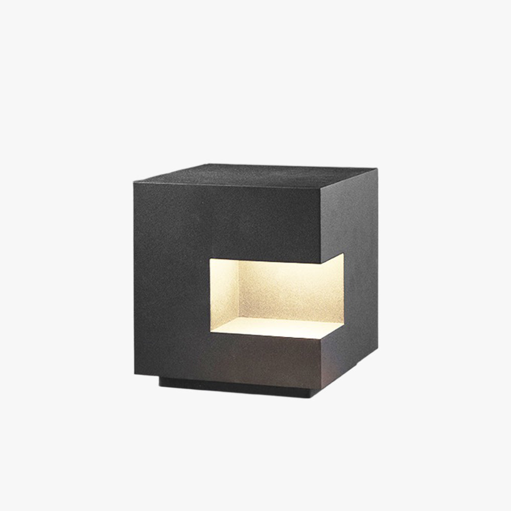Ray Minimalista Quadrato Solare Metallo Lampade da Esterno Nero