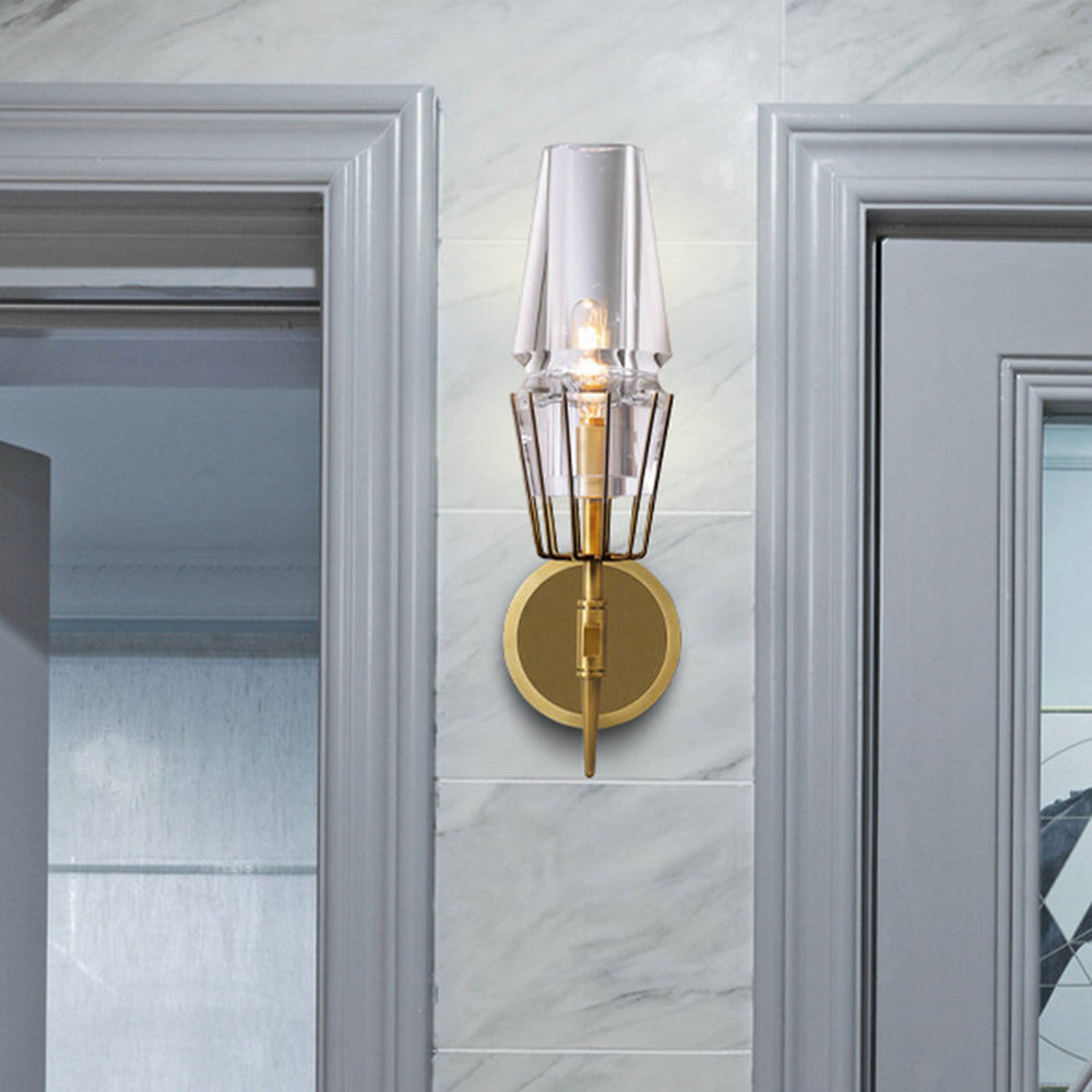 Arisha Classico Moderni LED Applique Metallo Vetro Oro Camera da Letto/Soggiorno