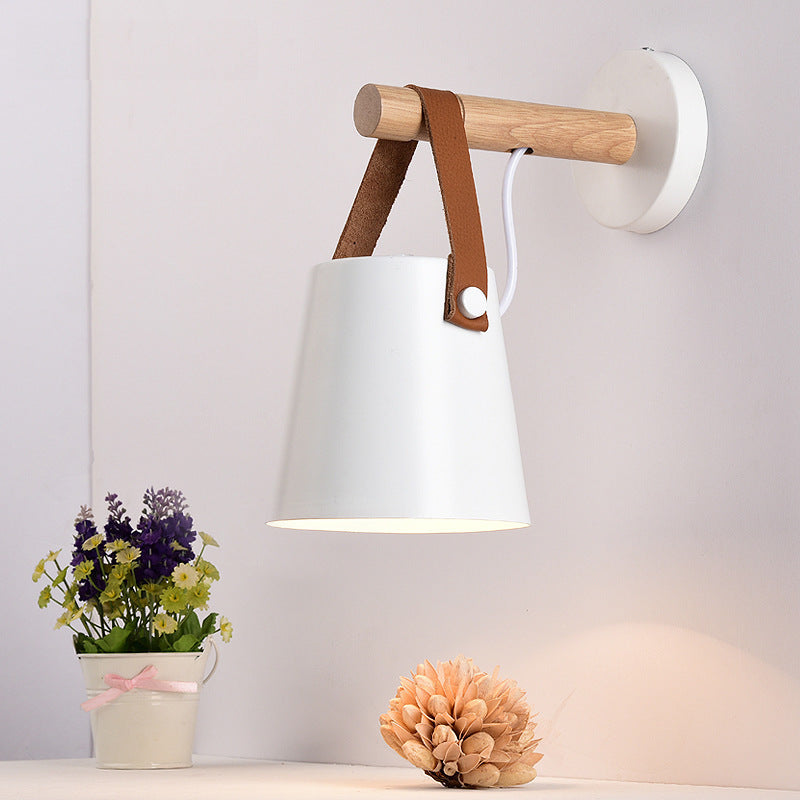 Silva Moderno Conical Metallo Legno Applique Camera da Letto