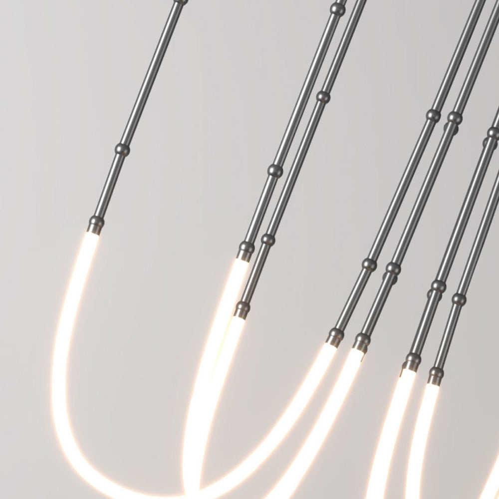 Arisha Lampade a Sospensione Metallo/Silicone Nero Lineare Soggiorno Moderne