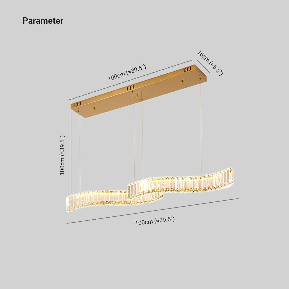 Kristy Moderne Onda Design Lampade a Sospensione Cristallo/Metallo Soggiorno