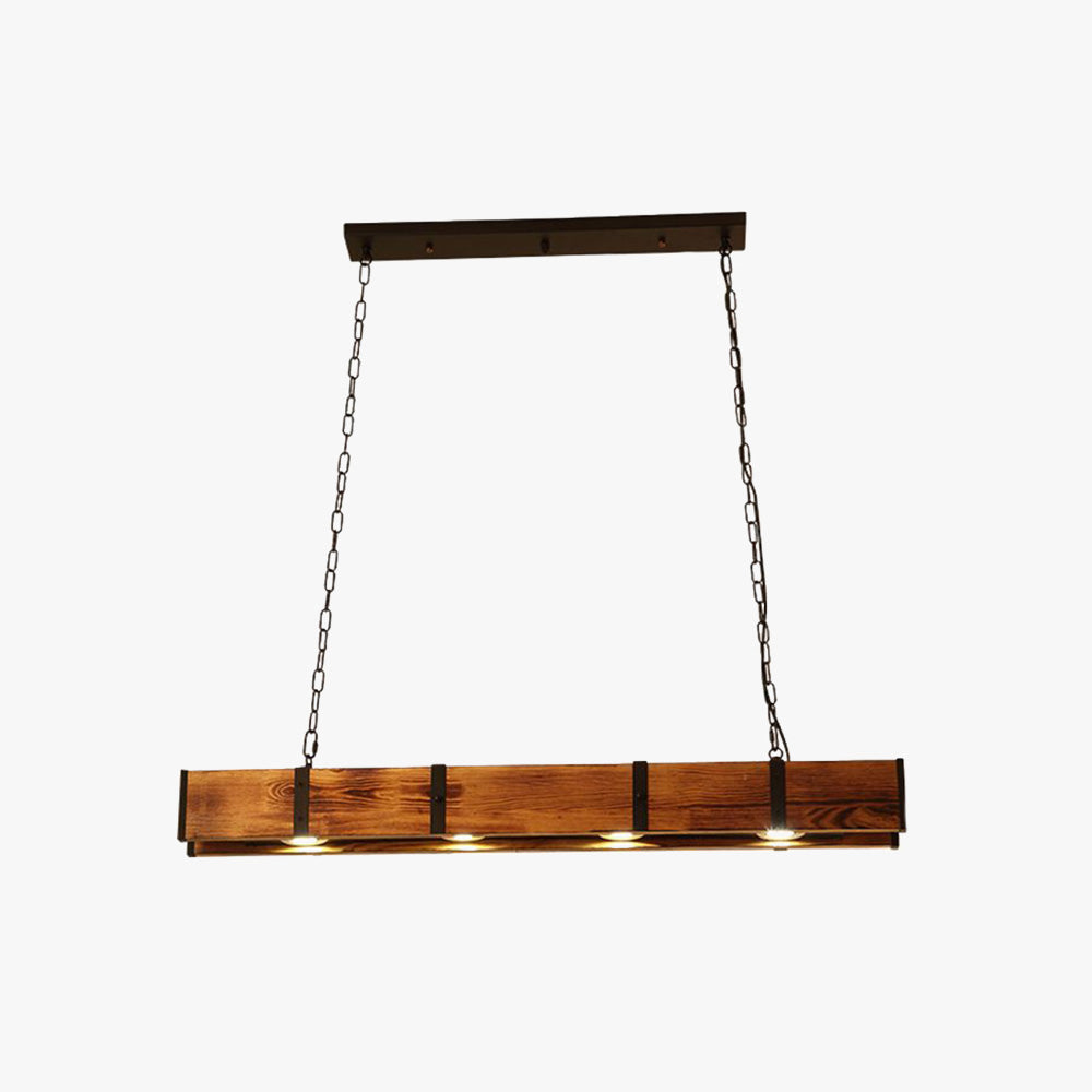 Silva Vintage LED Lampada a Sospensione Legno Lineare Soggiorno/Ristorante