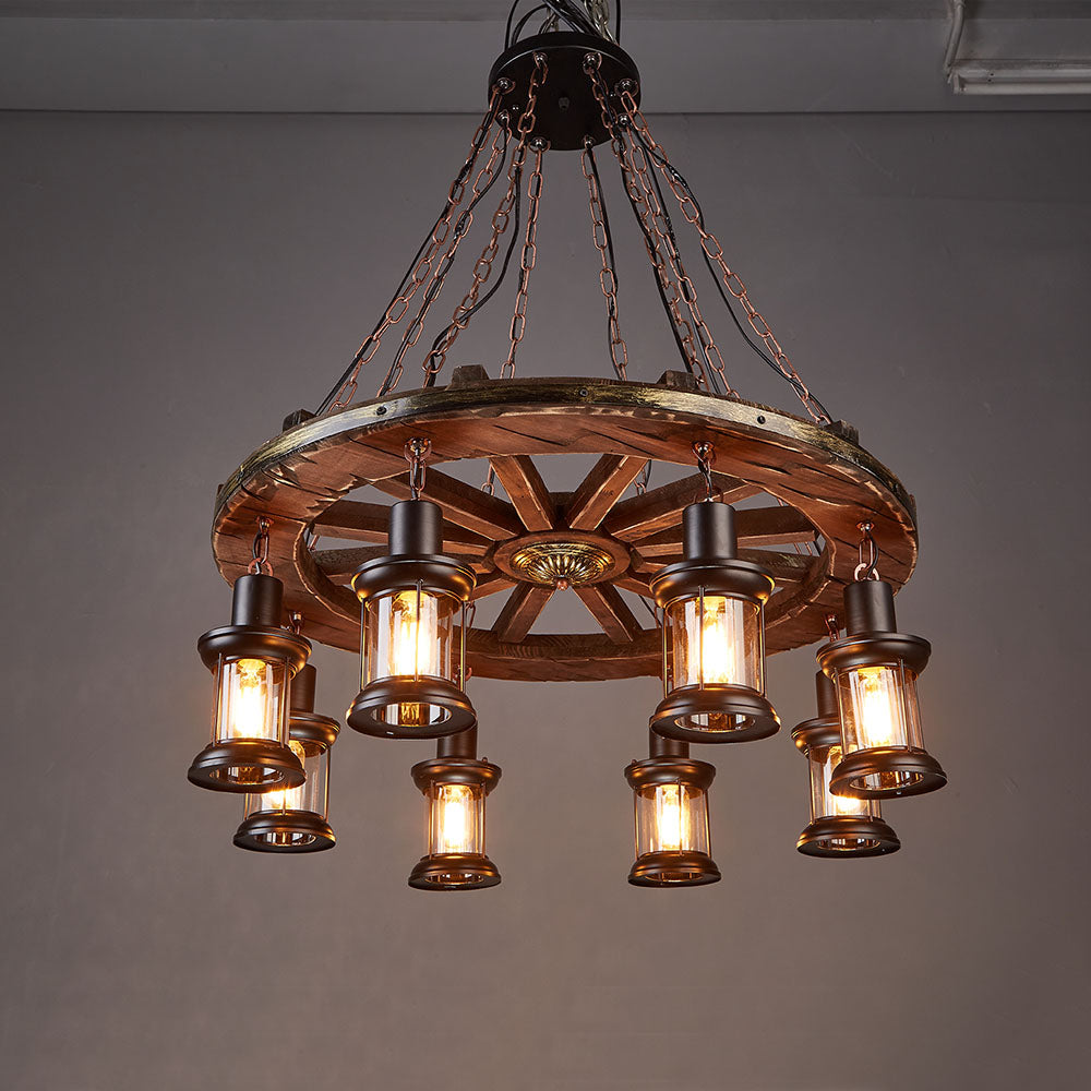 Epoch Lampade a Sospensione Vintage Timone Metallo Legno Noce Soggiorno
