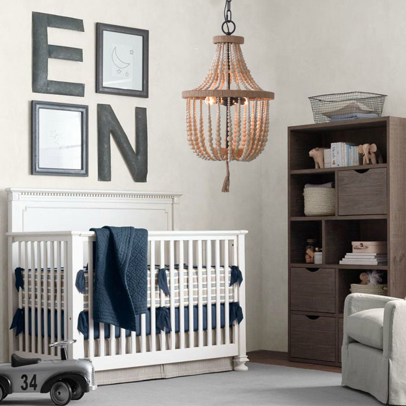 Silva Lampada a Sospensione LED di Design Bianco Metallo/Legno per Camera da Letto/Soggiorno/Camera dei Bambini.
