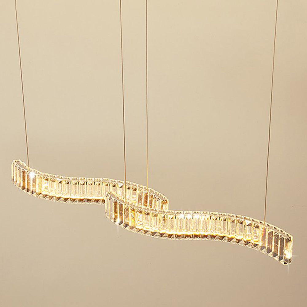 Kristy Moderne Onda Design Lampade a Sospensione Cristallo/Metallo Soggiorno