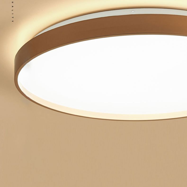 Arisha Plafoniera Rotonda Minimalista in Metallo/Acrilico, Bianco/Caffè/Grigio/Oro