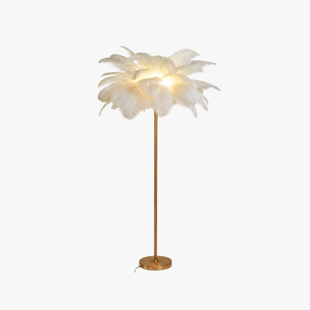 O'Moore Elegante LED Lampada da Terra Piuma di Struzzo/Metallo