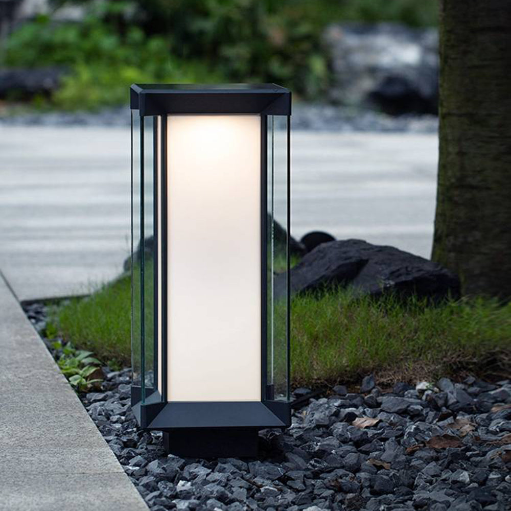 Ray Lampade da Terra Esterno Metallo Vetro Cuboide Solare RGB Giardino