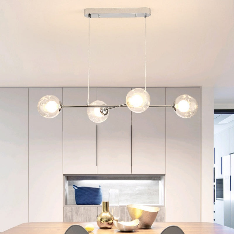 Valentina Moderno Metallo/Vetro Lux Lampadario Cromo Camera da letto/Soggiorno