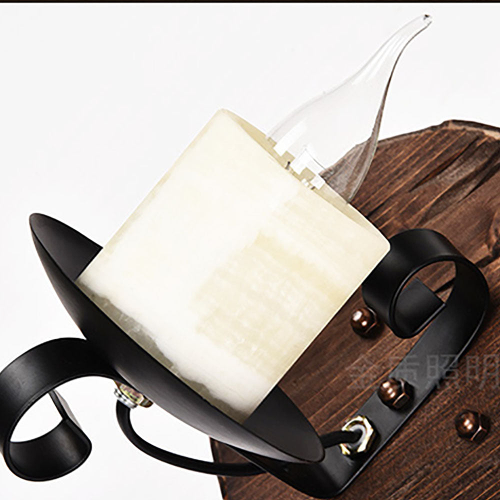 Epoch Vintage Design LED Applique Cucurbitacee Candela Legno/Metallo Soggiorno/Camera da Letto/Sala Studio
