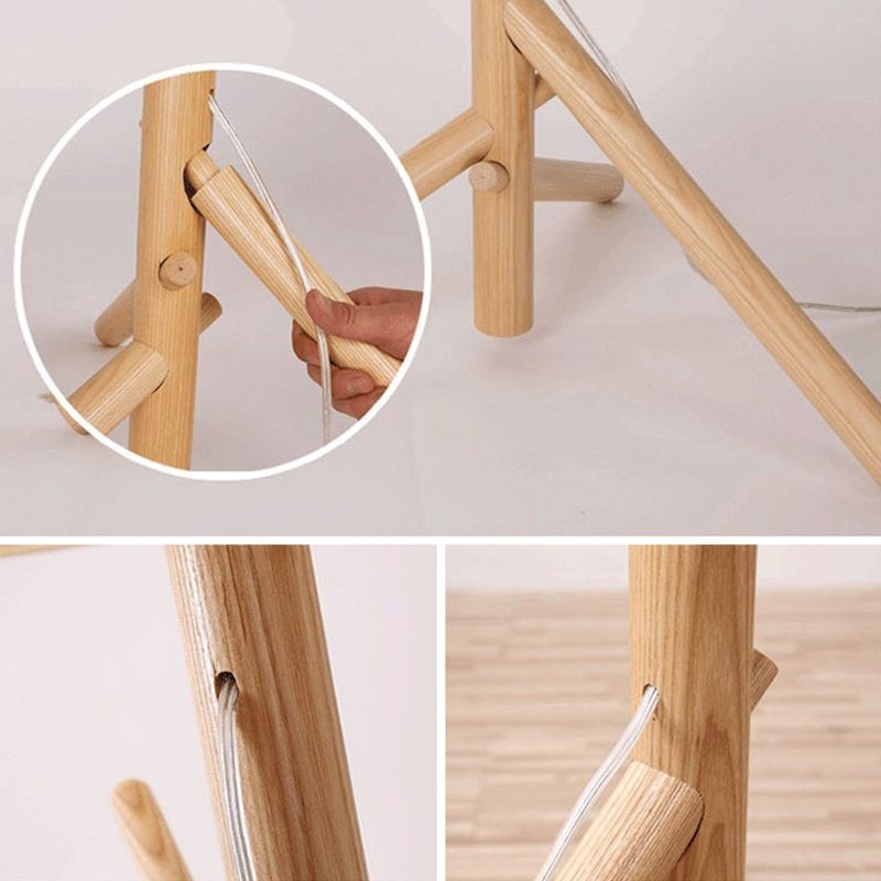 Muto Tessuto Legno Albero Giapponese Lampade da Terra