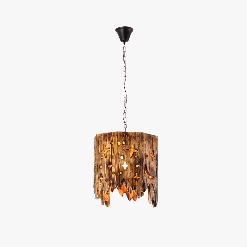 Epoch Lampada a Sospensione Metallo/Legno Stellato Retro Soggiorno